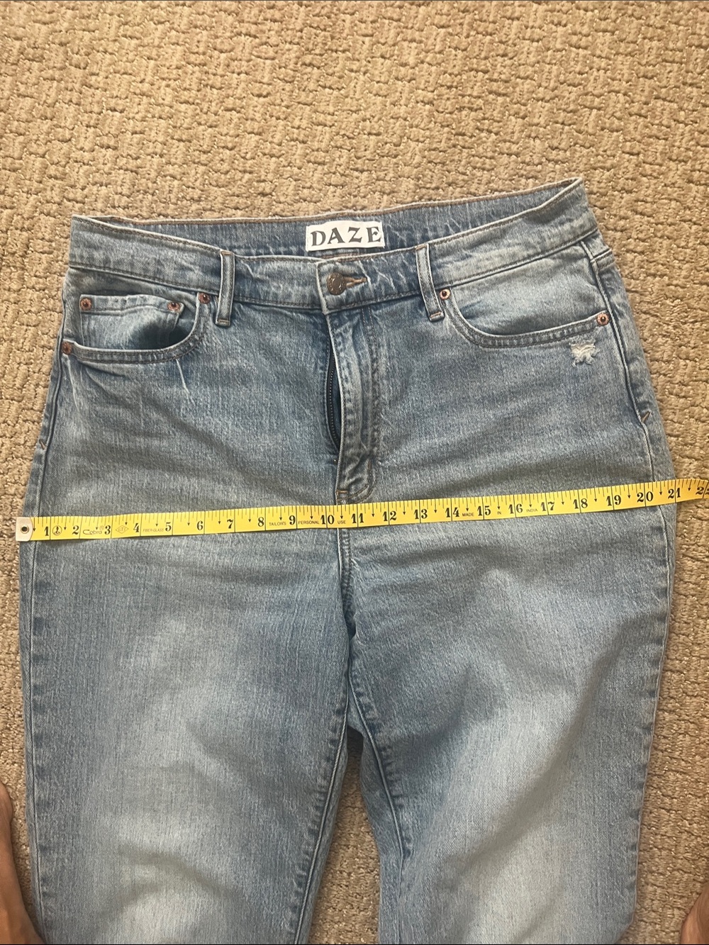 DAZE Straight Leg Jeans in Light Wash Blue - Picture 10 of 12
